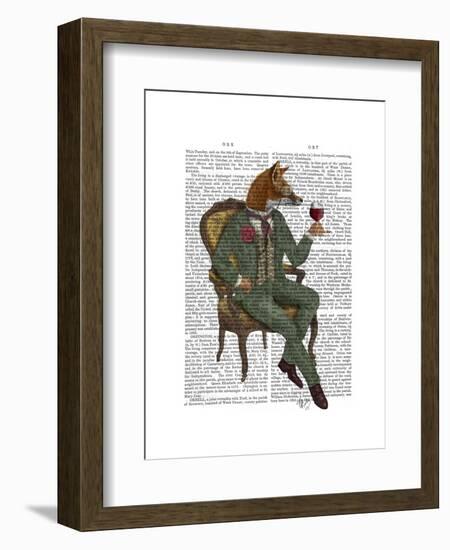 Wine Taster Fox Full-Fab Funky-Framed Art Print