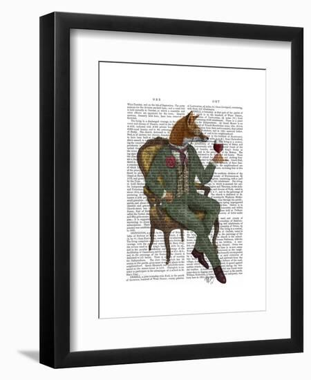 Wine Taster Fox Full-Fab Funky-Framed Art Print