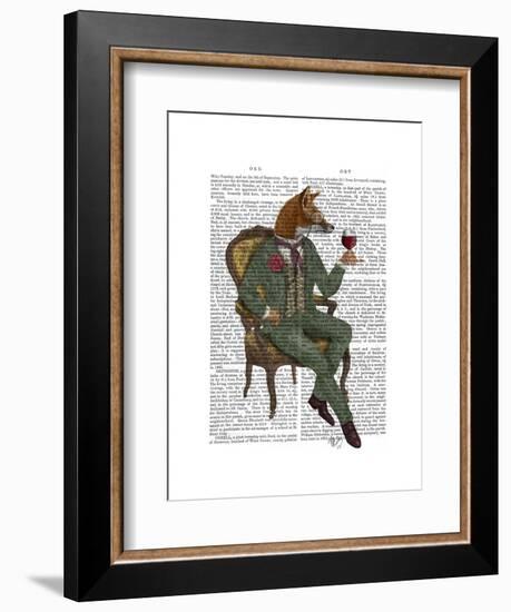 Wine Taster Fox Full-Fab Funky-Framed Art Print