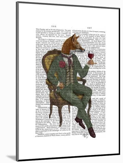 Wine Taster Fox Full-Fab Funky-Mounted Art Print