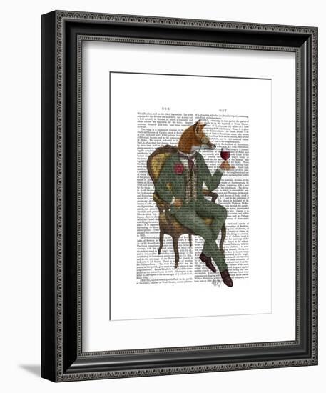 Wine Taster Fox Full-Fab Funky-Framed Art Print