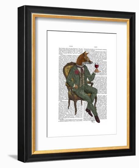 Wine Taster Fox Full-Fab Funky-Framed Art Print