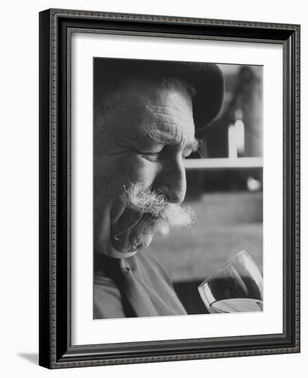 Wine Taster Sniffing Wine Before Tasting It-Carlo Bavagnoli-Framed Photographic Print