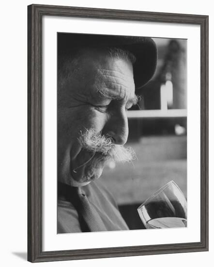 Wine Taster Sniffing Wine Before Tasting It-Carlo Bavagnoli-Framed Photographic Print