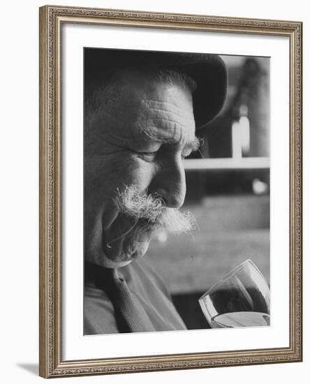 Wine Taster Sniffing Wine Before Tasting It-Carlo Bavagnoli-Framed Photographic Print