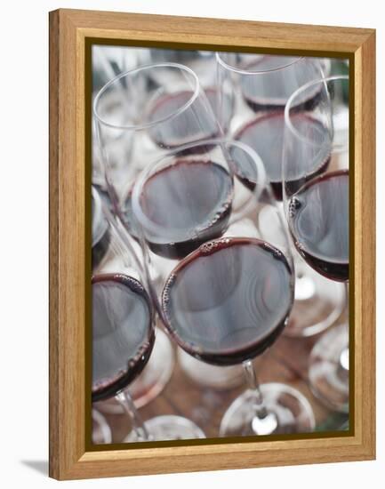 Wine Tasting, Bodega Marques De Riscal Winery, Elciego, Basque Country Region, Spain-Walter Bibikow-Framed Premier Image Canvas