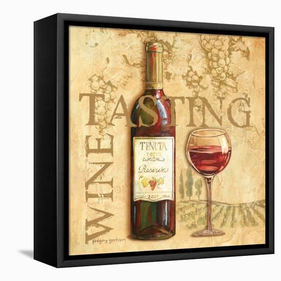 Wine Tasting Square-Gregory Gorham-Framed Stretched Canvas