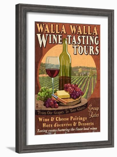 Wine Tasting - Walla Walla, Washington-Lantern Press-Framed Art Print