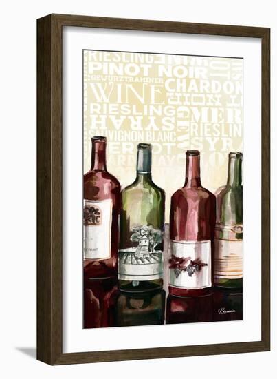 Wine Typography II-Heather A. French-Roussia-Framed Art Print