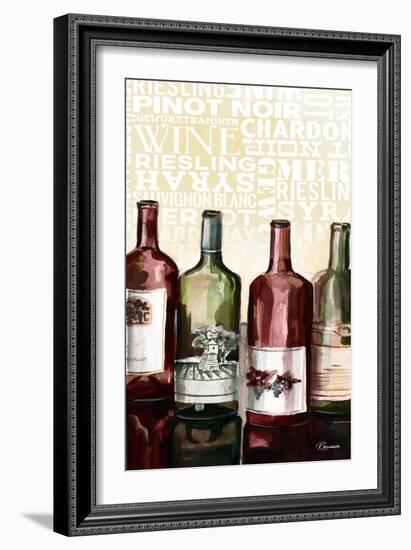 Wine Typography II-Heather A. French-Roussia-Framed Art Print