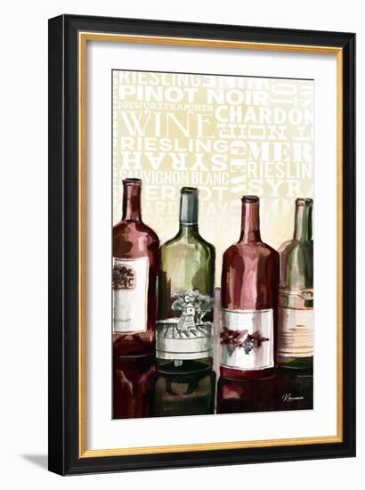 Wine Typography II-Heather A. French-Roussia-Framed Art Print