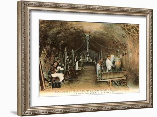 Wine Workers in French Cave-null-Framed Art Print