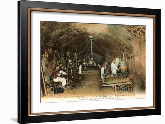 Wine Workers in French Cave-null-Framed Art Print