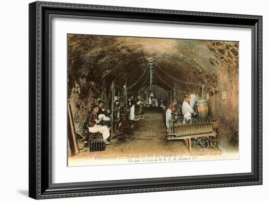 Wine Workers in French Cave-null-Framed Art Print