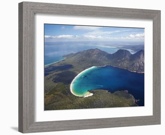 Wineglass Bay and the Hazards, Freycinet National Park, Tasmania, Australia-David Wall-Framed Photographic Print