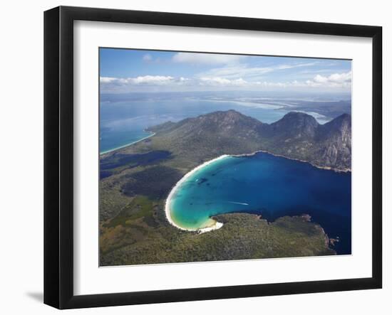 Wineglass Bay and the Hazards, Freycinet National Park, Tasmania, Australia-David Wall-Framed Photographic Print