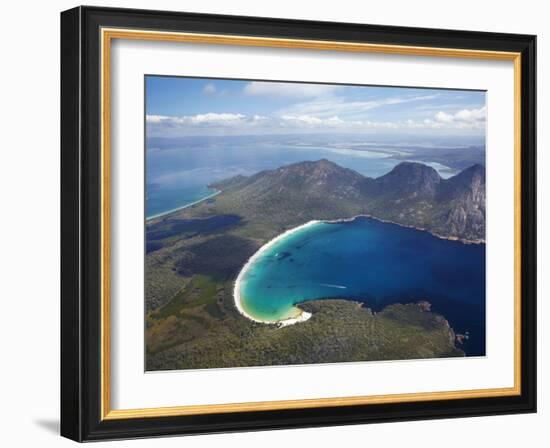 Wineglass Bay and the Hazards, Freycinet National Park, Tasmania, Australia-David Wall-Framed Photographic Print