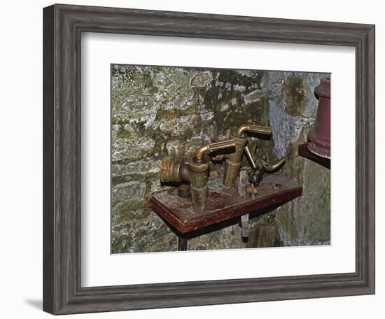 Winemaking Tools in Cellar of Lucien Muzard, Santenay, Cote d'Or, Bourgogne, France-Per Karlsson-Framed Photographic Print