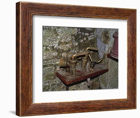 Winemaking Tools in Cellar of Lucien Muzard, Santenay, Cote d'Or, Bourgogne, France-Per Karlsson-Framed Photographic Print