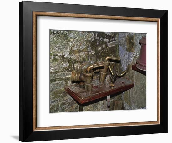 Winemaking Tools in Cellar of Lucien Muzard, Santenay, Cote d'Or, Bourgogne, France-Per Karlsson-Framed Photographic Print