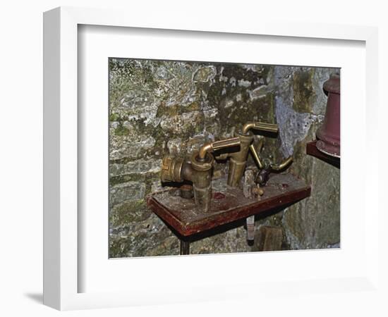 Winemaking Tools in Cellar of Lucien Muzard, Santenay, Cote d'Or, Bourgogne, France-Per Karlsson-Framed Photographic Print