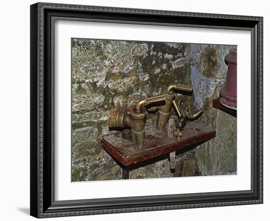 Winemaking Tools in Cellar of Lucien Muzard, Santenay, Cote d'Or, Bourgogne, France-Per Karlsson-Framed Photographic Print