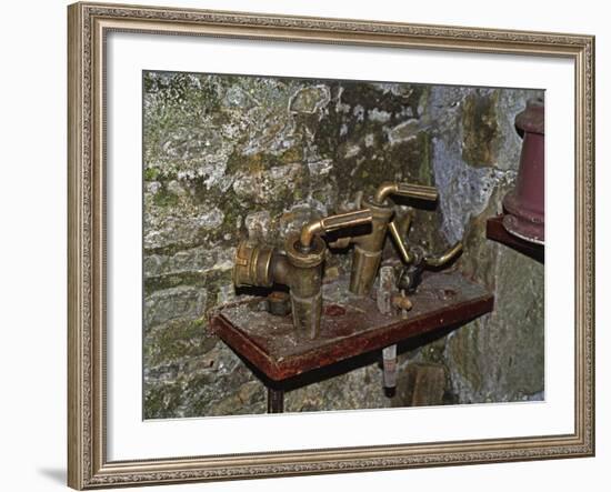 Winemaking Tools in Cellar of Lucien Muzard, Santenay, Cote d'Or, Bourgogne, France-Per Karlsson-Framed Photographic Print