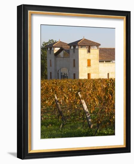 Winery Building and Golden Vineyard in Late Afternoon, Domaine Des Verdots, Conne De Labarde-Per Karlsson-Framed Photographic Print