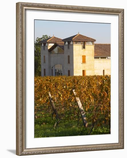 Winery Building and Golden Vineyard in Late Afternoon, Domaine Des Verdots, Conne De Labarde-Per Karlsson-Framed Photographic Print
