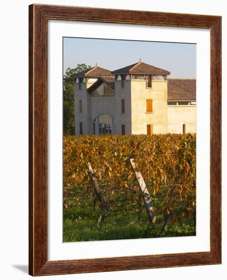 Winery Building and Golden Vineyard in Late Afternoon, Domaine Des Verdots, Conne De Labarde-Per Karlsson-Framed Photographic Print