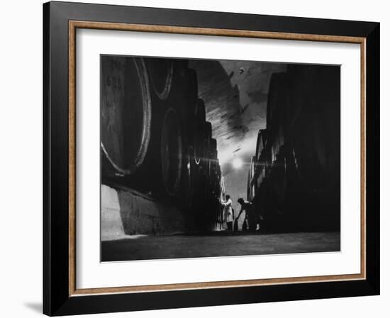 Winery in Gurdzhani, Georgia, Showing Casks in Wine Aging Vault-Stan Wayman-Framed Photographic Print