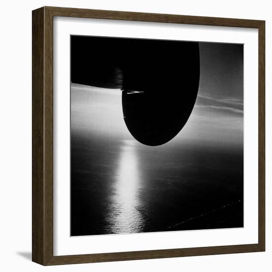 Wing of Plane Showing Above the Atlantic Ocean as Seen from a Pan Am Clipper-Bernard Hoffman-Framed Premium Photographic Print