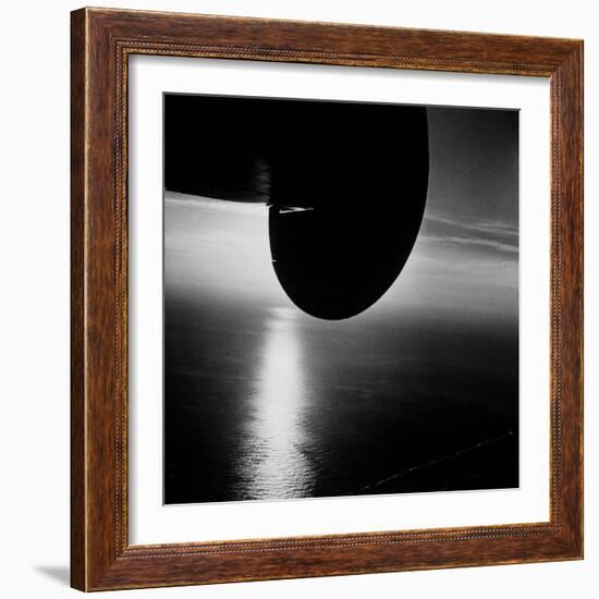 Wing of Plane Showing Above the Atlantic Ocean as Seen from a Pan Am Clipper-Bernard Hoffman-Framed Premium Photographic Print