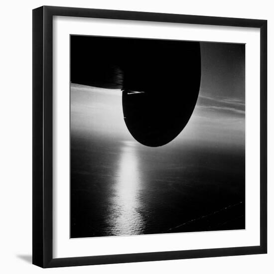 Wing of Plane Showing Above the Atlantic Ocean as Seen from a Pan Am Clipper-Bernard Hoffman-Framed Premium Photographic Print