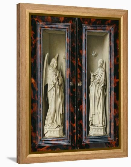 Winged Altarpiece 1437, Exterior Wings: Annunciation-Jan van Eyck-Framed Premier Image Canvas