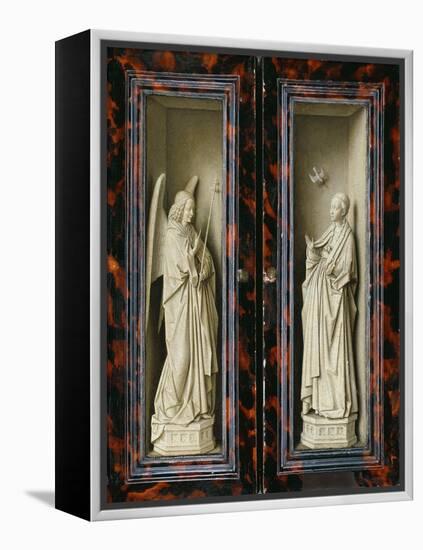 Winged Altarpiece 1437, Exterior Wings: Annunciation-Jan van Eyck-Framed Premier Image Canvas