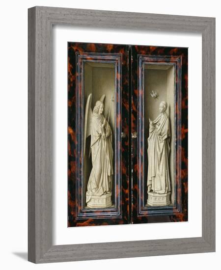 Winged Altarpiece 1437, Exterior Wings: Annunciation-Jan van Eyck-Framed Giclee Print