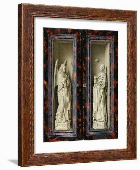 Winged Altarpiece 1437, Exterior Wings: Annunciation-Jan van Eyck-Framed Giclee Print