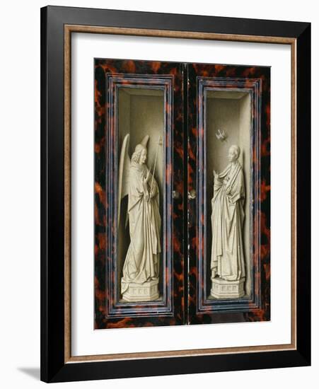 Winged Altarpiece 1437, Exterior Wings: Annunciation-Jan van Eyck-Framed Giclee Print