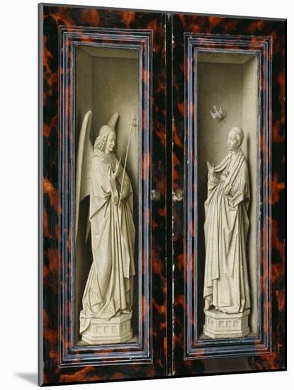 Winged Altarpiece 1437, Exterior Wings: Annunciation-Jan van Eyck-Mounted Giclee Print