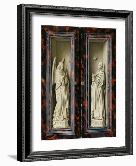 Winged Altarpiece 1437, Exterior Wings: Annunciation-Jan van Eyck-Framed Giclee Print