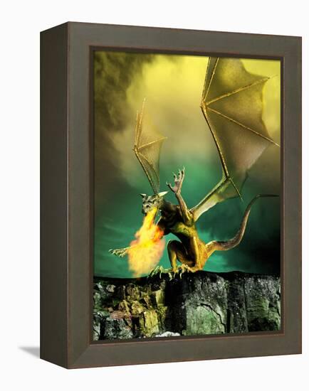 Winged Dragon-Victor Habbick-Framed Premier Image Canvas