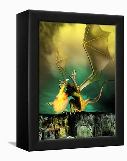 Winged Dragon-Victor Habbick-Framed Premier Image Canvas