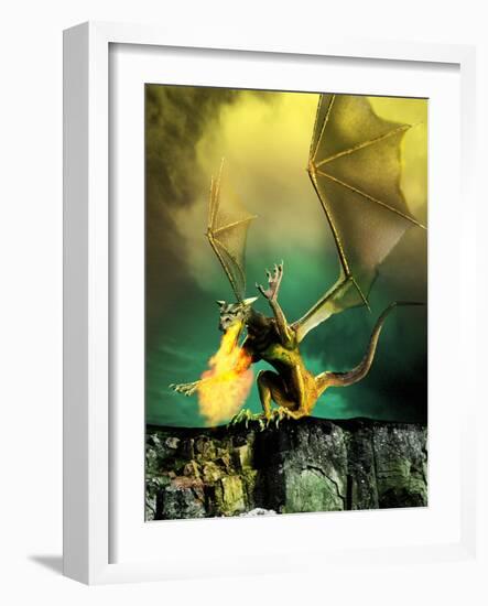 Winged Dragon-Victor Habbick-Framed Photographic Print