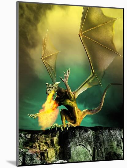 Winged Dragon-Victor Habbick-Mounted Photographic Print