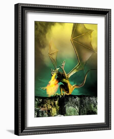 Winged Dragon-Victor Habbick-Framed Photographic Print