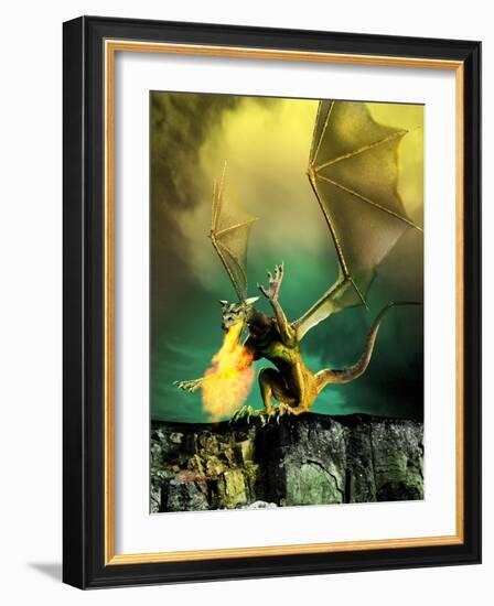Winged Dragon-Victor Habbick-Framed Photographic Print