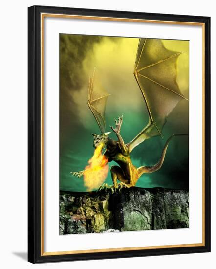 Winged Dragon-Victor Habbick-Framed Photographic Print