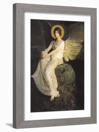 Winged Figure Seated Upon a Rock, 1900-Abbott Handerson Thayer-Framed Giclee Print