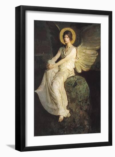 Winged Figure Seated Upon a Rock, 1900-Abbott Handerson Thayer-Framed Giclee Print